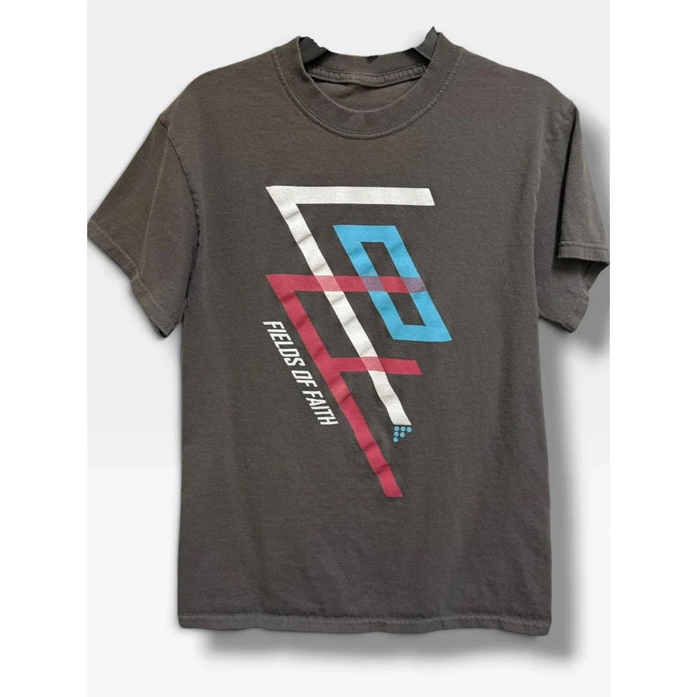 Gildan Fields of Faith FCA Christian Graphic Tee Youth Large 14-16 Gray
